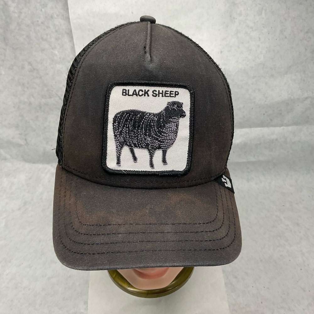 Goorin Bros Black Sheep Snapback Mesh Trucker Hat Cap Adjustable Black Brown